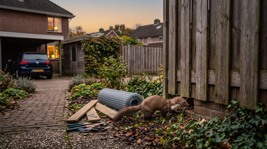 Hoe maak je de onderkant van houten schuttingen marterbestendig? — illustratie bij Altho Pest Control blogartikel over marterbestrijding in een Nederlandse woning of tuin