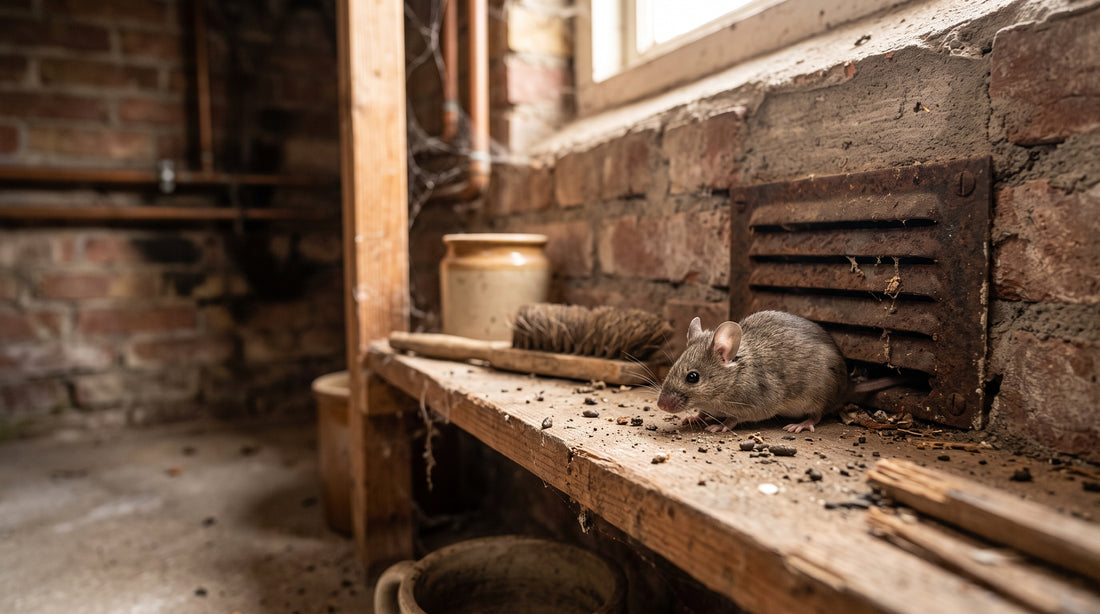 Hoe houd je muizen uit de kruipruimte in het voorjaar? — illustratie bij Altho Pest Control blogartikel over muizenbestrijding in een Nederlandse woning of tuin