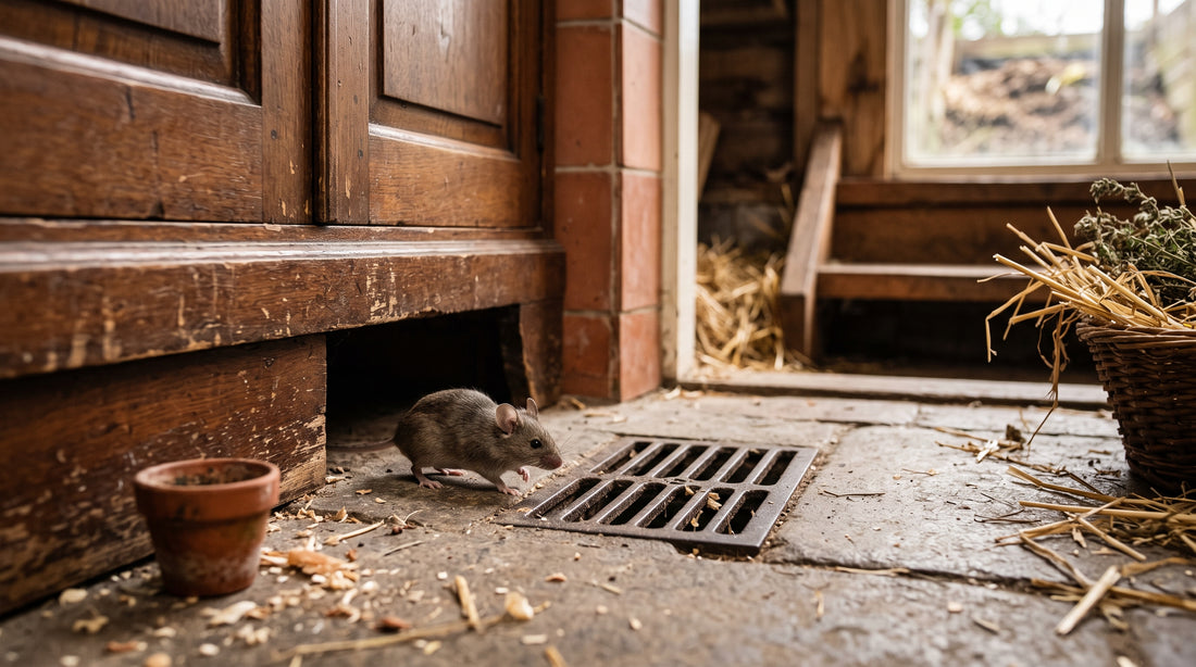 Hoe houd je muizen uit het kippenhok zonder gif? — illustratie bij Altho Pest Control blogartikel over muizenbestrijding in een Nederlandse woning of tuin