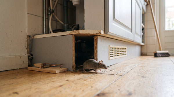 Hoe plaats je muizenvallen veilig onder keukenkasten