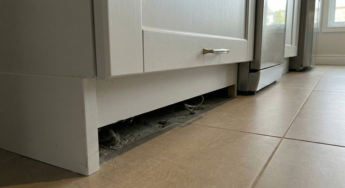 Hoe dicht je kiertjes onder keukenkasten om ratten buiten te houden?