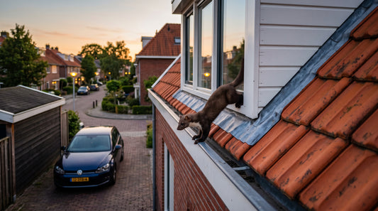 Hoe voorkom je dat martens via dakkapel binnendringen? — illustratie bij Altho Pest Control blogartikel over marterbestrijding in een Nederlandse woning of tuin