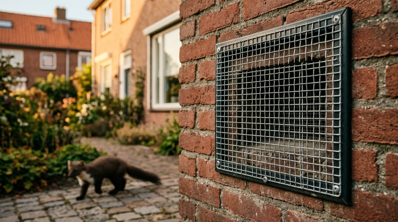 Welke maaswijdte houdt jonge marters uit kieren en gaten?