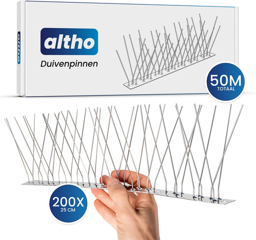 Altho Duivenpinnen RVS - 50 meter - 200×25 cm