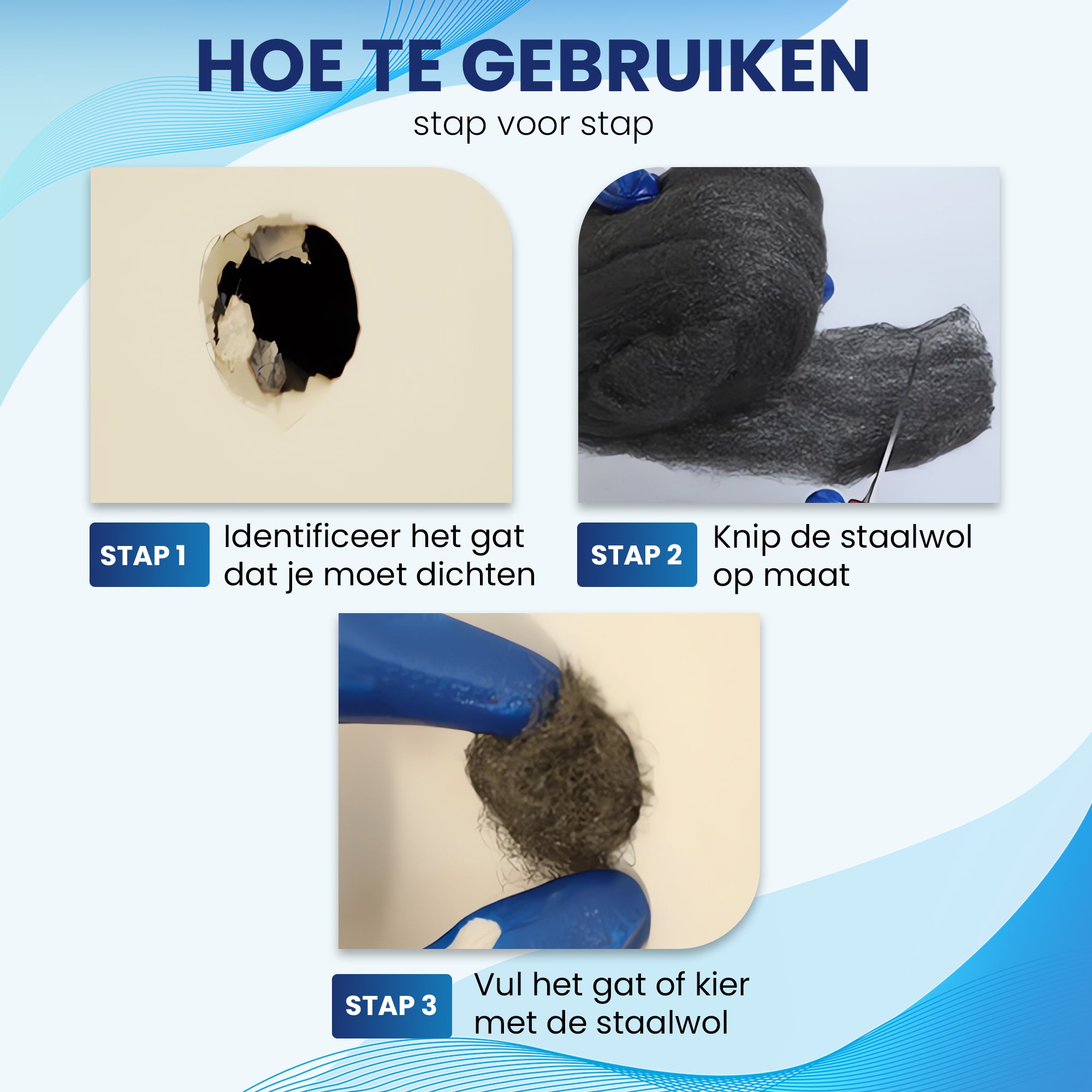 Hoe te gebruiken: Altho Muizen Staalwol