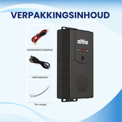 Altho Marterverjager verpakkingsinhoud: usb kabelset, autobatterij kabelset en tie-wraps