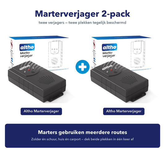 Altho Marterverjager 2-pack: twee ultrasone marterverjagers voor twee plekken tegelijk