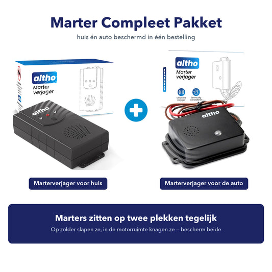 Marter Compleet Pakket: Altho Marterverjager voor huis plus Marterverjager Auto voor de motorruimte